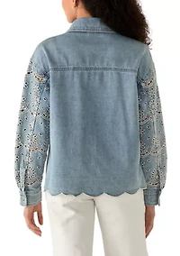 Women's Eyelet Denim Jacket