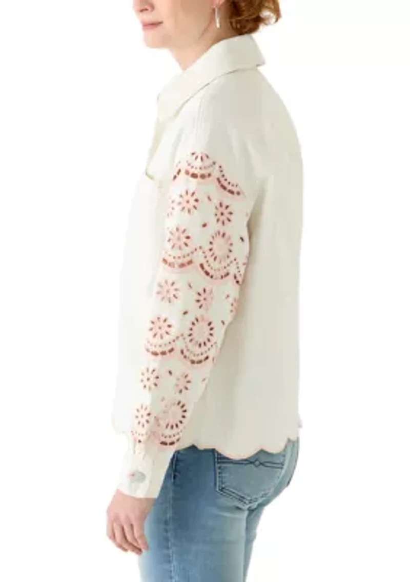 Women's Eyelet Denim Jacket