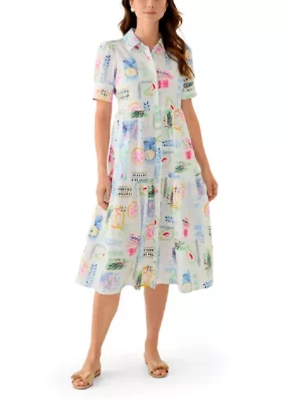 Women's Short Sleeve Printed Shirtdress