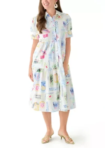 Petite Printed Shirtdress