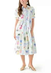 Petite Printed Shirtdress