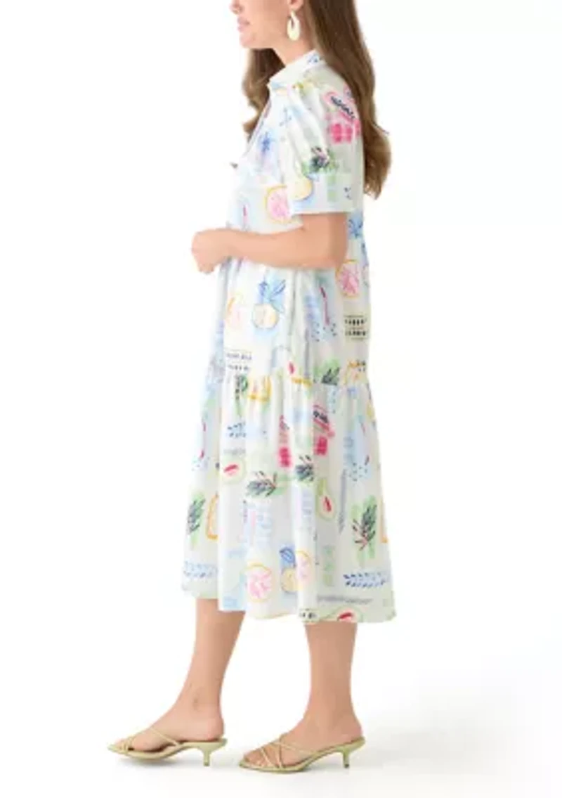 Petite Printed Shirtdress
