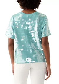 Women's Solid Sequin T-Shirt
