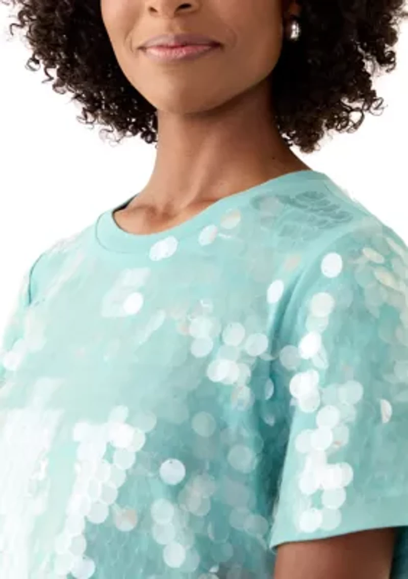 Women's Solid Sequin T-Shirt