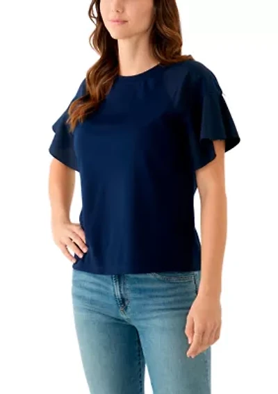 Women's Ruffle Flounce Sleeve T-Shirt