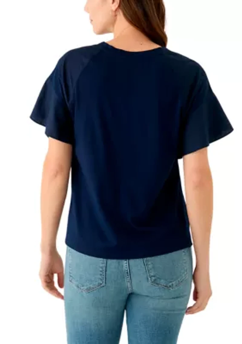 Women's Ruffle Flounce Sleeve T-Shirt