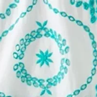 Women's Belted Maxi Eyelet Dress