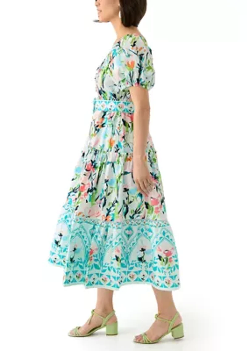 Petite Off the Shoulder Belted Maxi Dress