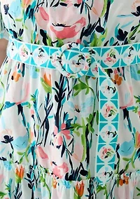 Plus Off the Shoulder Puff Sleeve Printed Maxi Dress