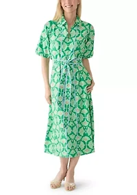 Women's Belted Midi Shirtdress