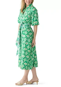 Women's Belted Midi Shirtdress