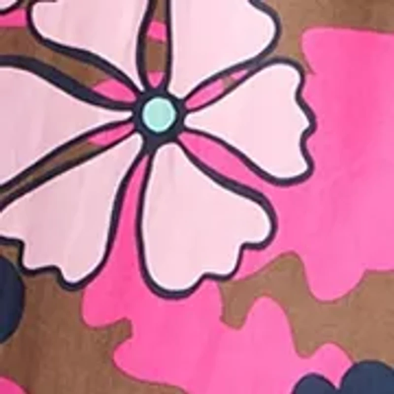 Women's Puff Sleeve Printed Collared Maxi Dress with Tie Waist