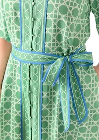 Plus Puff Sleeve Printed Maxi Dress