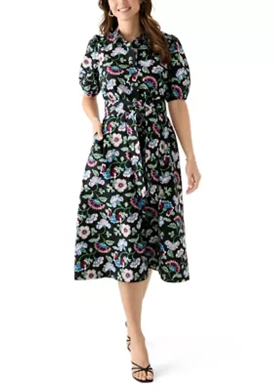 Petite Elbow Sleeve Floral Maxi Dress