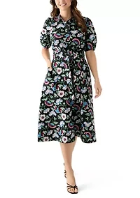 Petite Elbow Sleeve Floral Maxi Dress