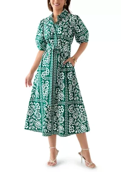 Petite Elbow Sleeve Floral Maxi Dress