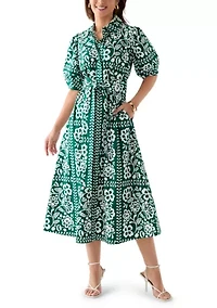 Petite Elbow Sleeve Floral Maxi Dress