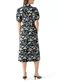 Petite Elbow Sleeve Floral Maxi Dress