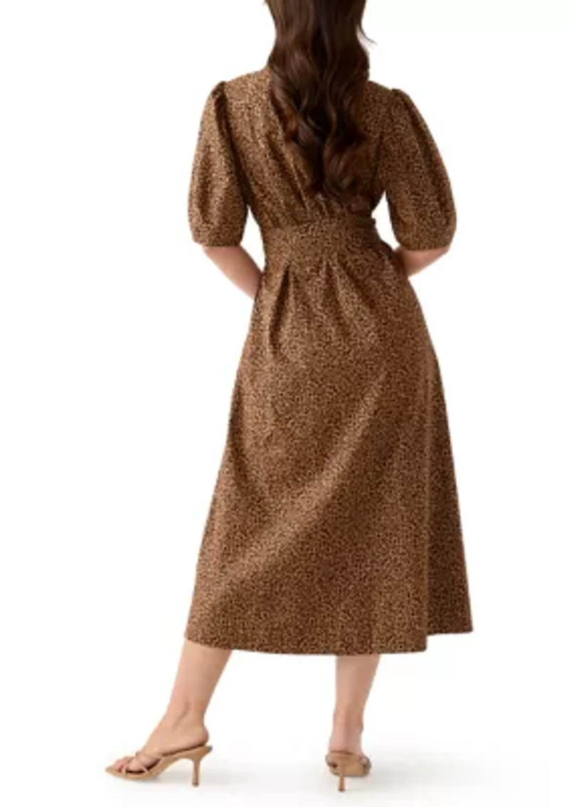 Petite Elbow Sleeve Floral Maxi Dress