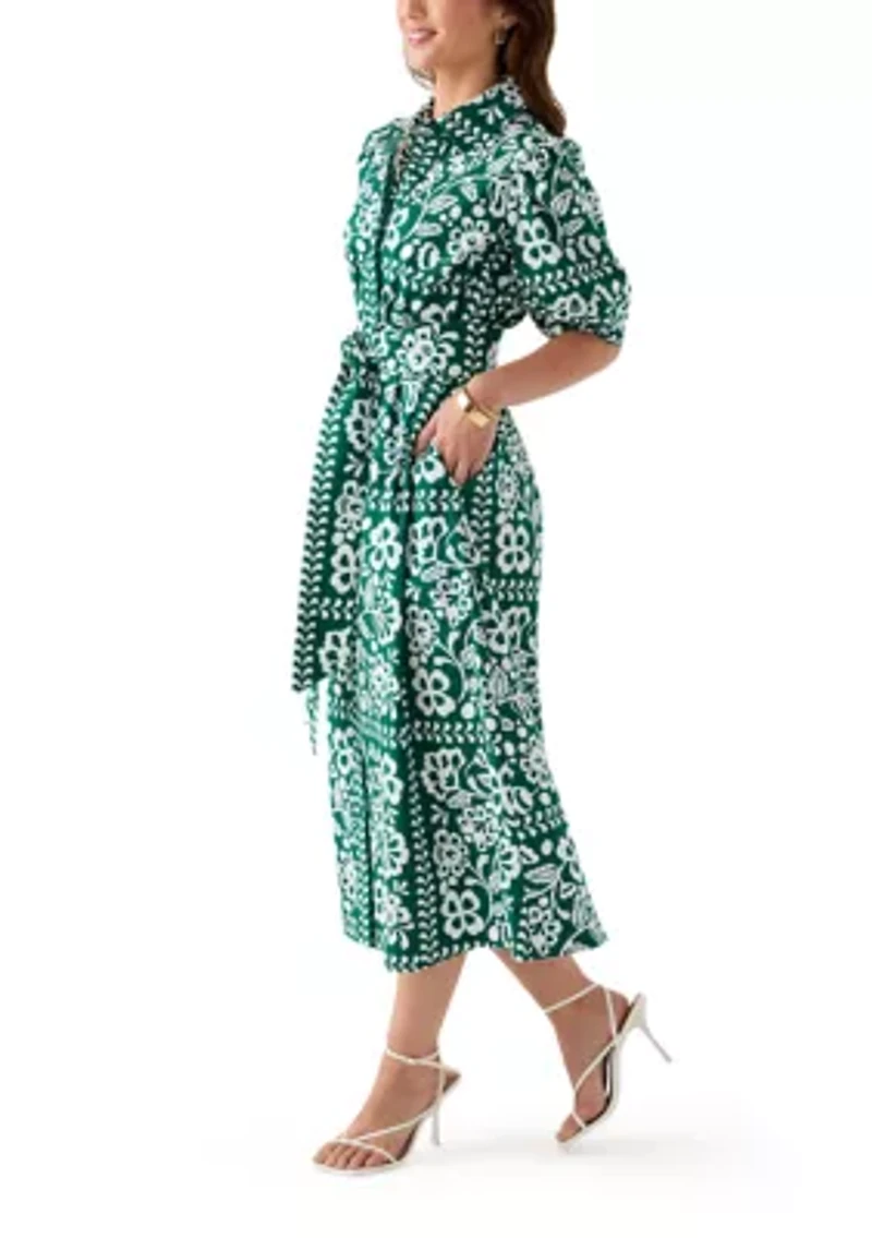 Petite Elbow Sleeve Floral Maxi Dress