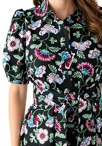 Petite Elbow Sleeve Floral Maxi Dress