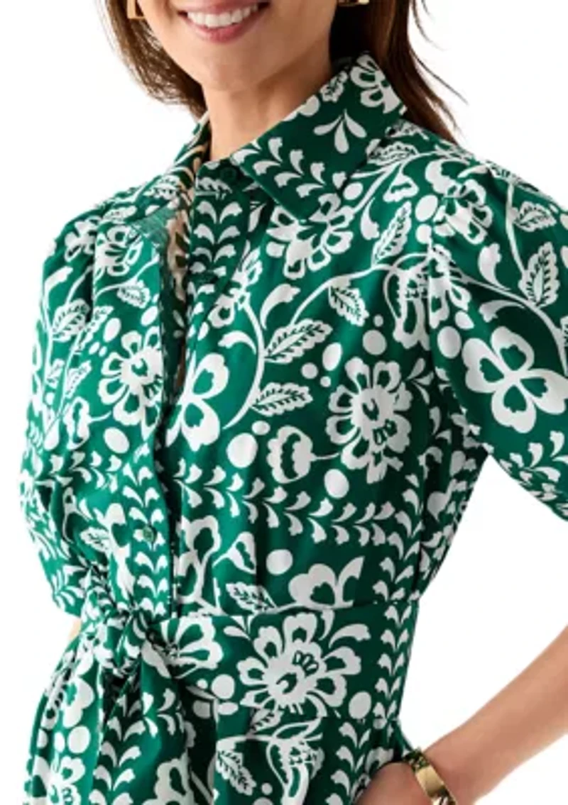 Petite Elbow Sleeve Floral Maxi Dress