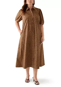 Plus Elbow Sleeve Maxi Dress