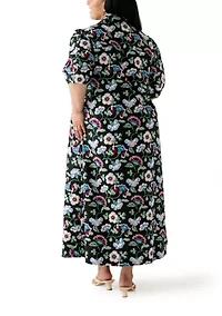 Plus Elbow Sleeve Maxi Dress