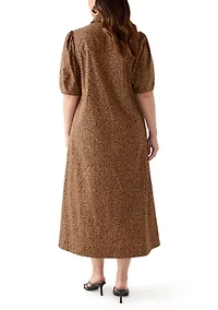 Plus Elbow Sleeve Maxi Dress