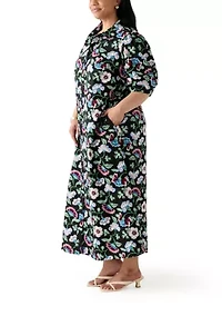 Plus Elbow Sleeve Maxi Dress