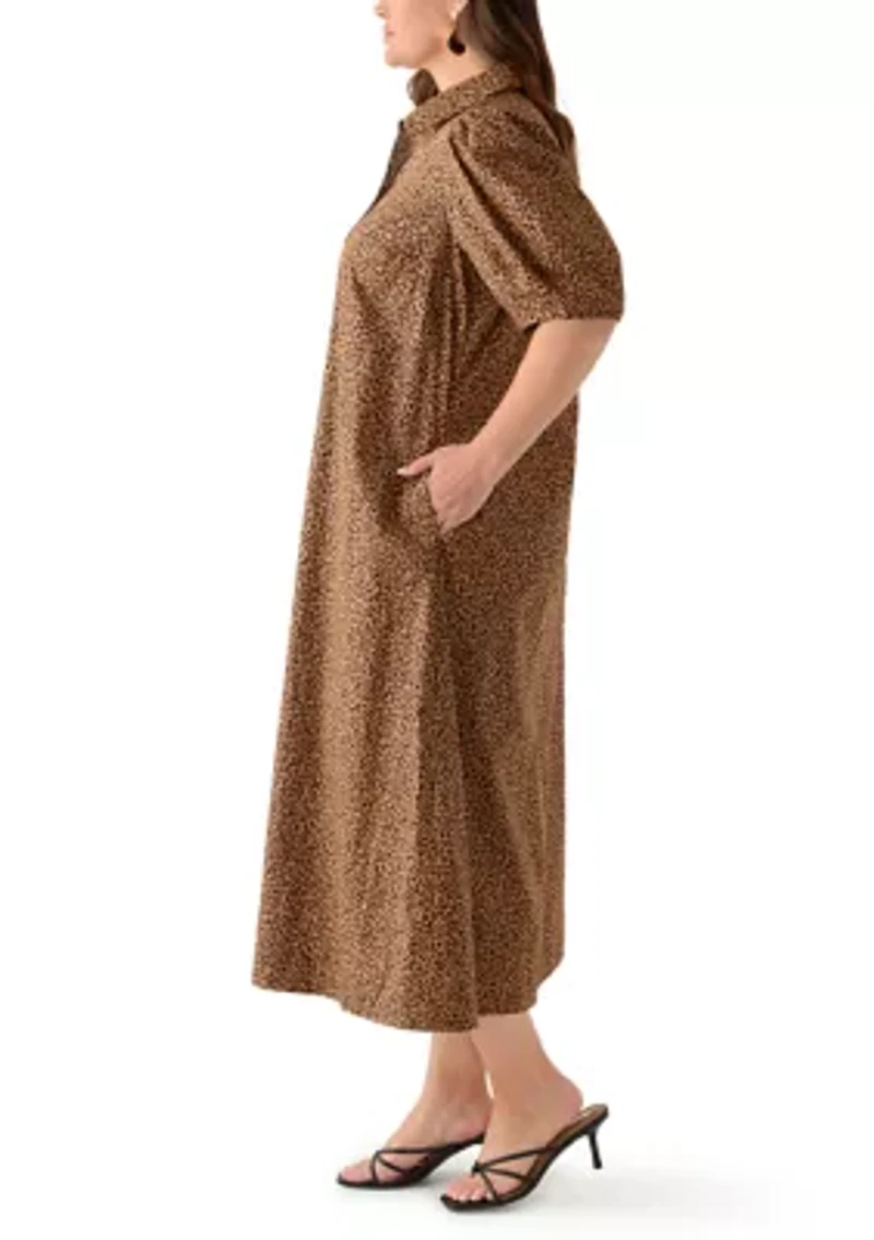 Plus Elbow Sleeve Maxi Dress