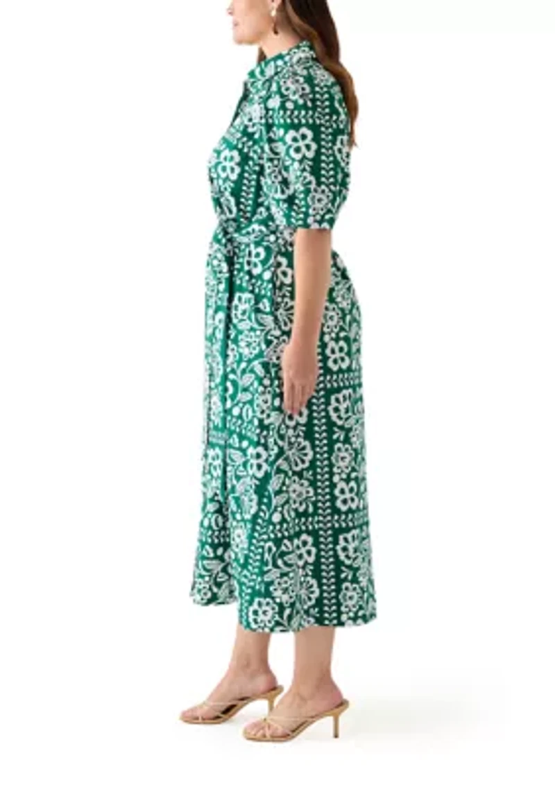Plus Elbow Sleeve Maxi Dress
