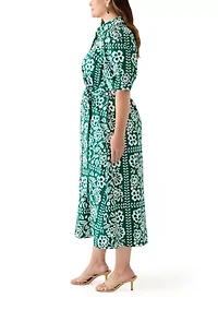 Plus Elbow Sleeve Maxi Dress