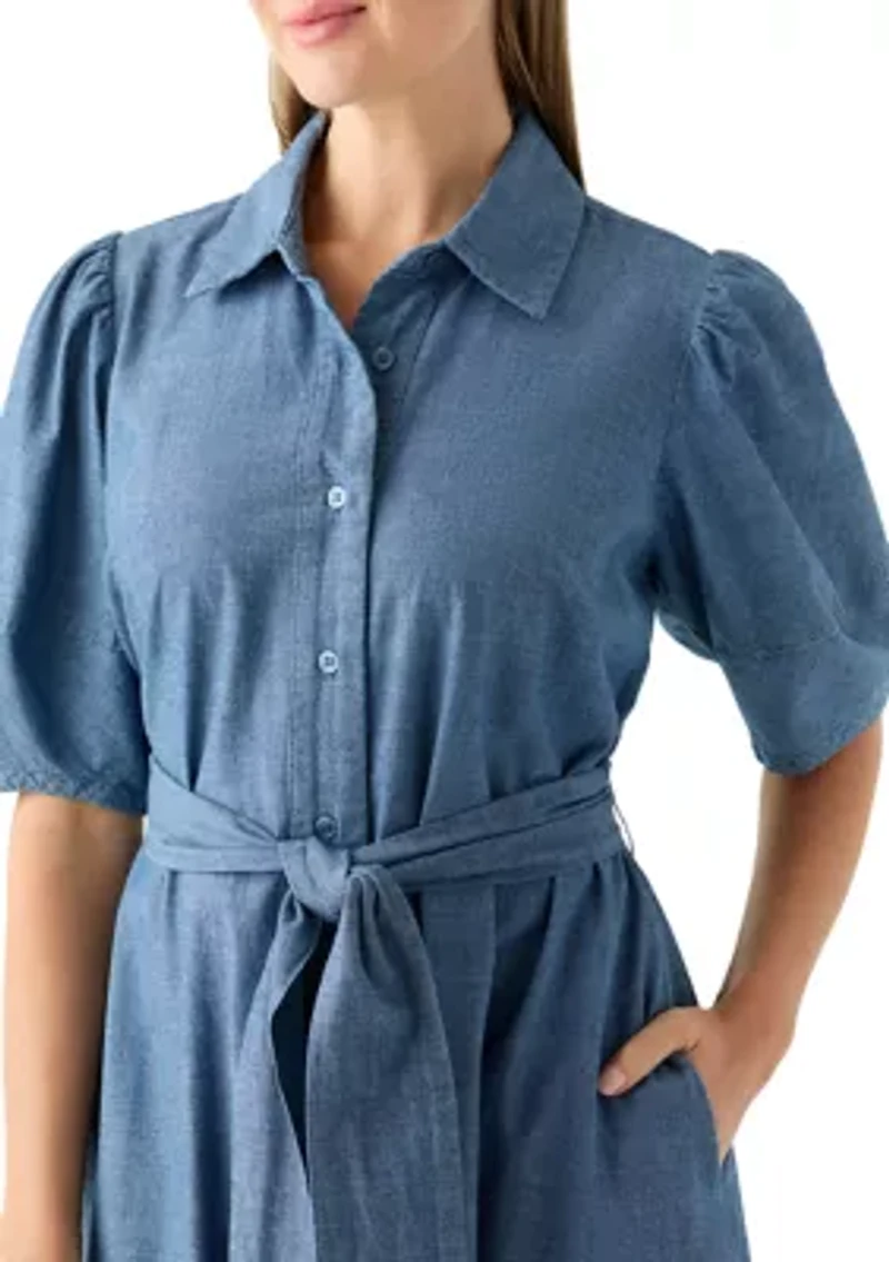 Petite Puff Sleeve Maxi Dress