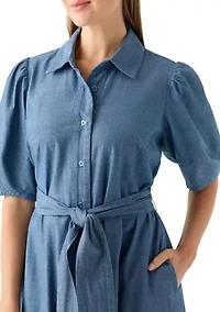 Petite Puff Sleeve Maxi Dress