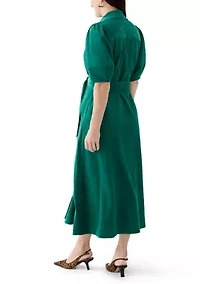Women's Elbow Sleeve Corduroy Maxi Dress