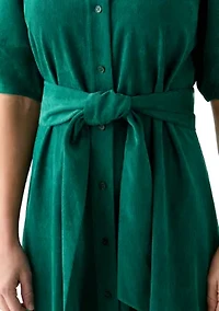 Women's Elbow Sleeve Corduroy Maxi Dress