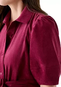 Women's Elbow Sleeve Corduroy Maxi Dress