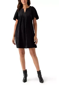 Women's Flutter Sleeve V-Neck Dress
