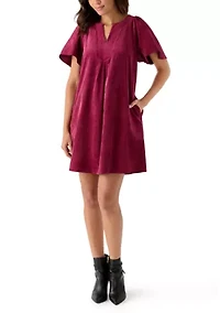 Women's Flutter Sleeve V-Neck Dress