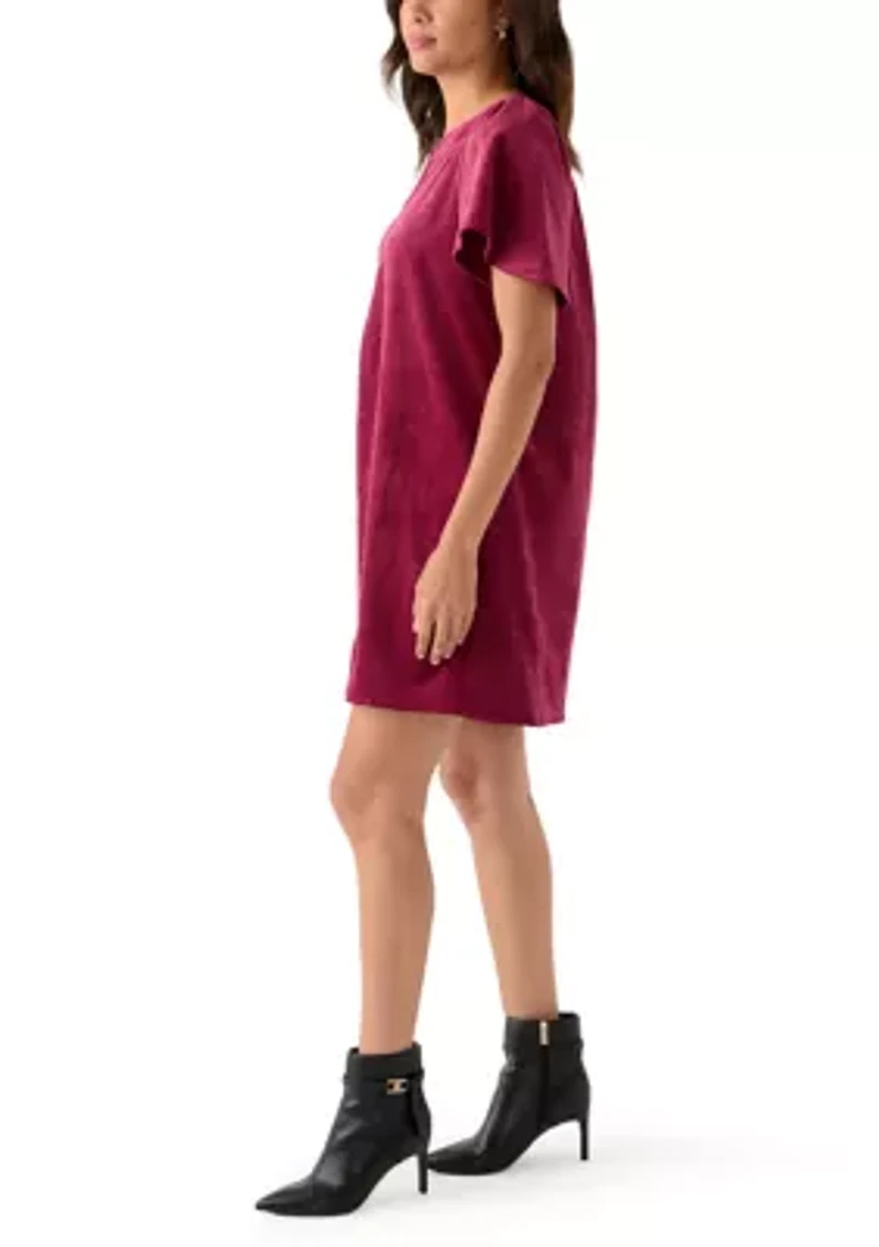 Women's Flutter Sleeve V-Neck Dress