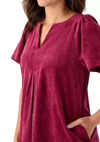 Women's Flutter Sleeve V-Neck Dress