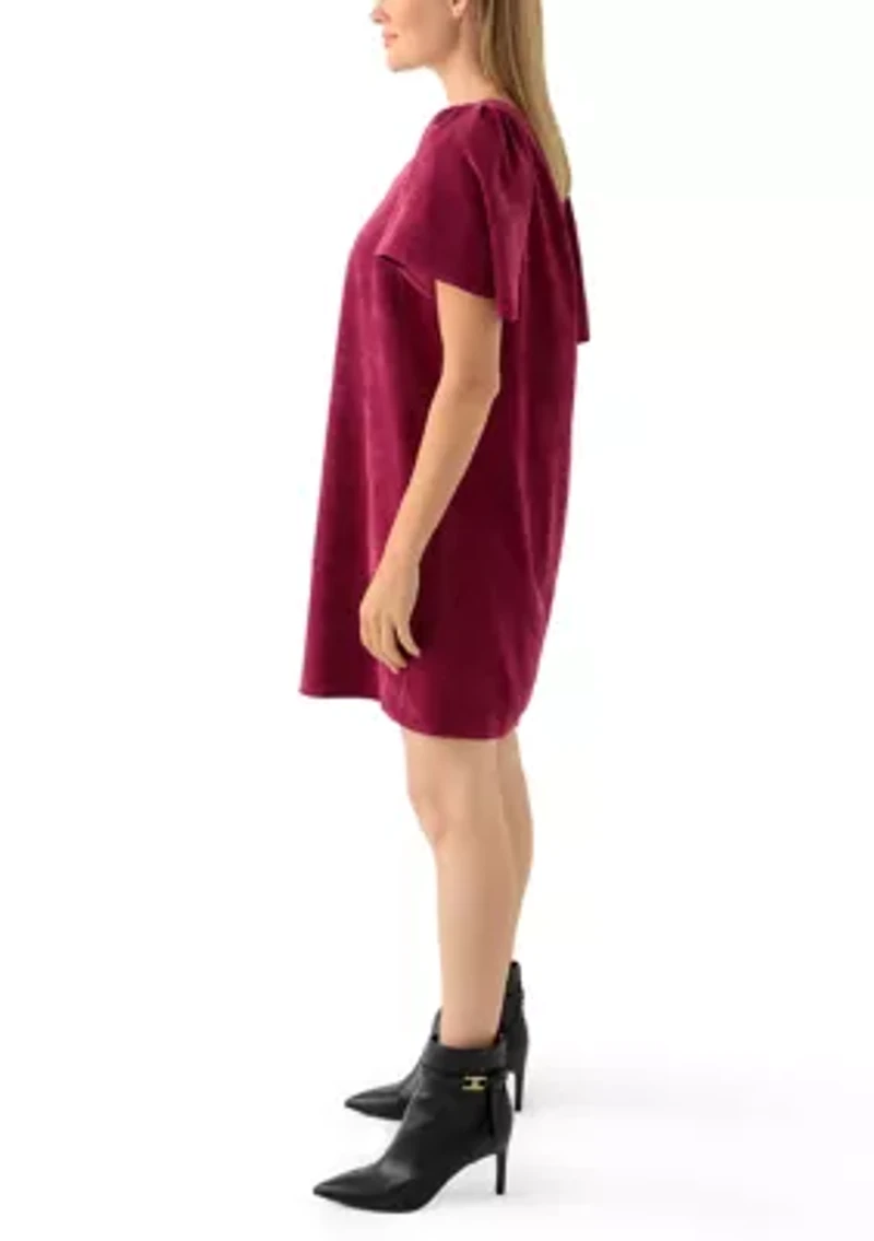 Petite Flutter Sleeve V-Neck Dress