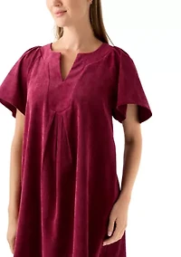 Petite Flutter Sleeve V-Neck Dress