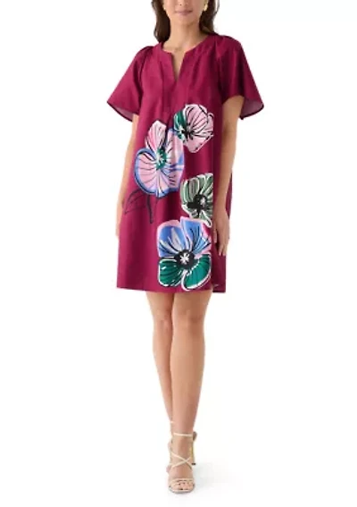 Women's V-Neck Dress with Flutter Sleeves