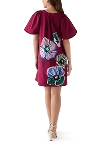 Women's V-Neck Dress with Flutter Sleeves