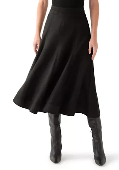 Women's Suede Midi Skirt
