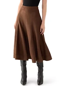 Women's Suede Midi Skirt