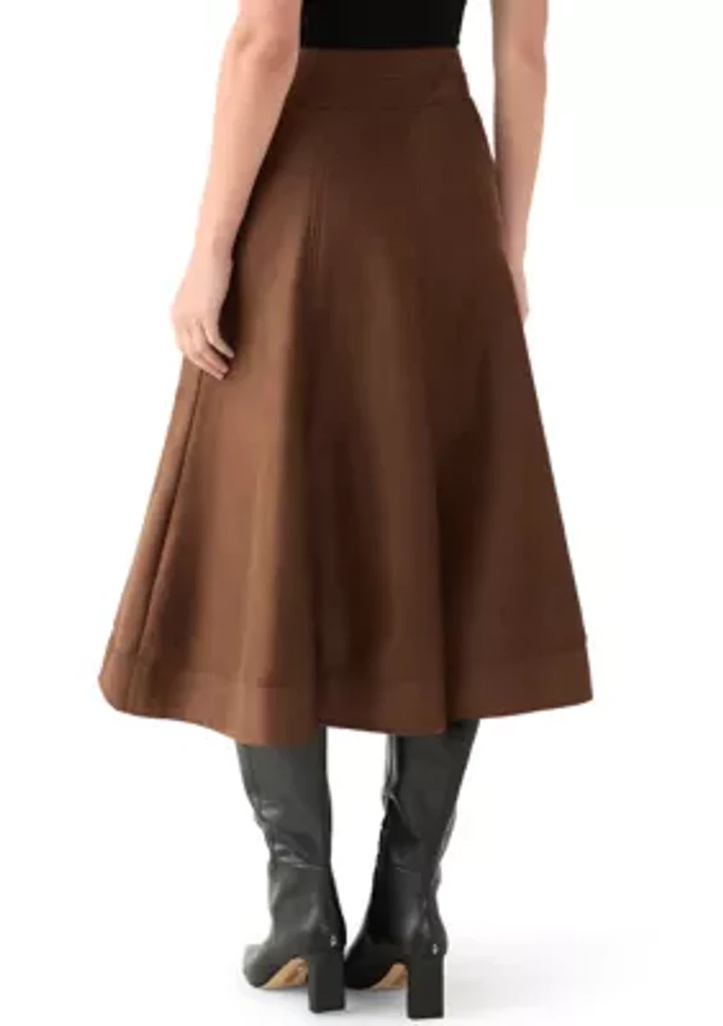 Women's Suede Midi Skirt