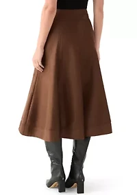 Women's Suede Midi Skirt